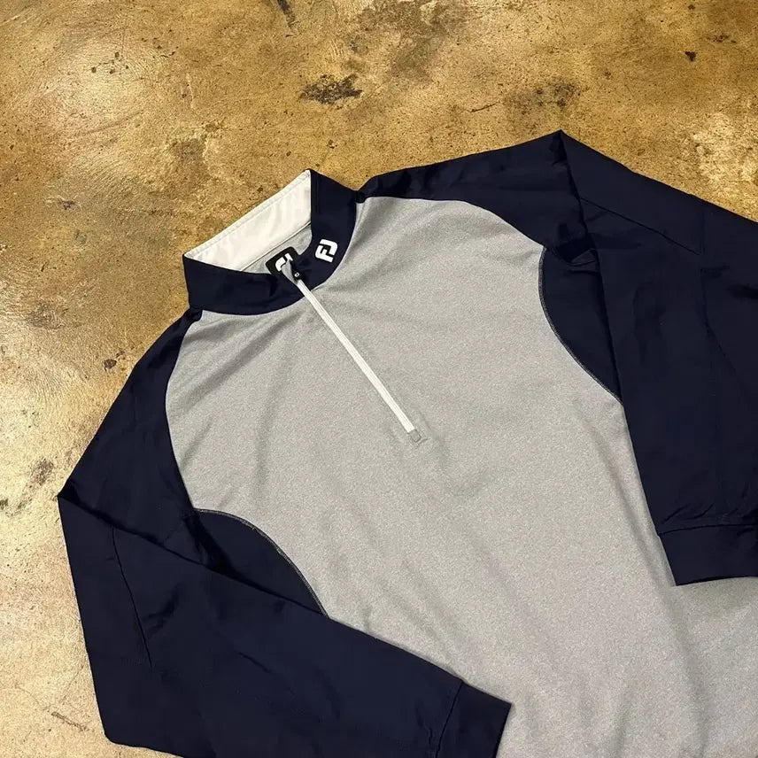 [BUNJANG] Footjoy Golf Wear Quarter Zip Up Navy Gray / [정품/M] 풋조이 골프웨어 쿼터집업 네이비 회색