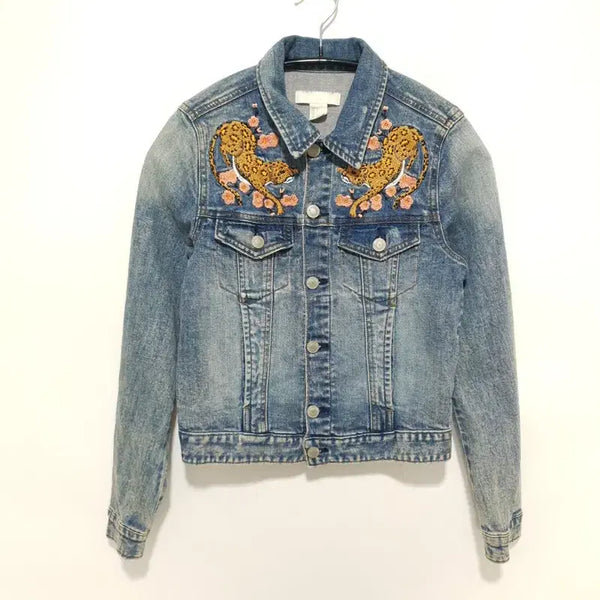 [BUNJANG] H&M Women's Embroidered Denim Jacket / H&M 여성 자수 청자켓 32