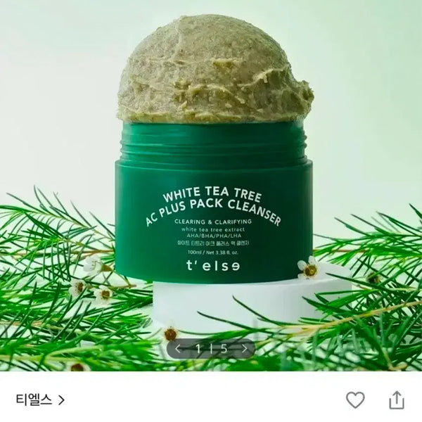 [BUNJANG] Tiels White Tea Tree Ac+ Pack Cleanser 100ml / 티엘스 화이트 티트리 아크 플러스 팩클렌저 100ml