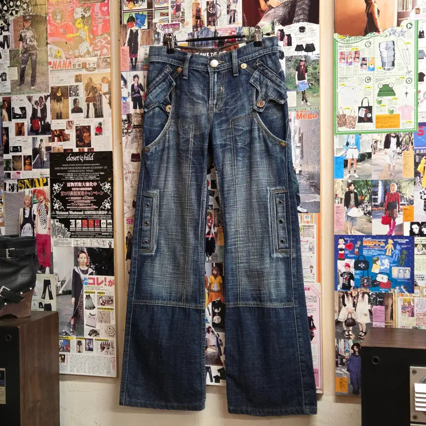 [BUNJANG] Vintage Pocket Point Low-Rise Bootcut Denim Pants / 포켓 포인트 로우라이즈 부츠컷 데님 팬츠