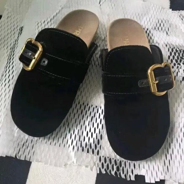 [BUNJANG] Prada Velvet Mules Slippers / 프라다 벨벳 뮬 슬리퍼 230