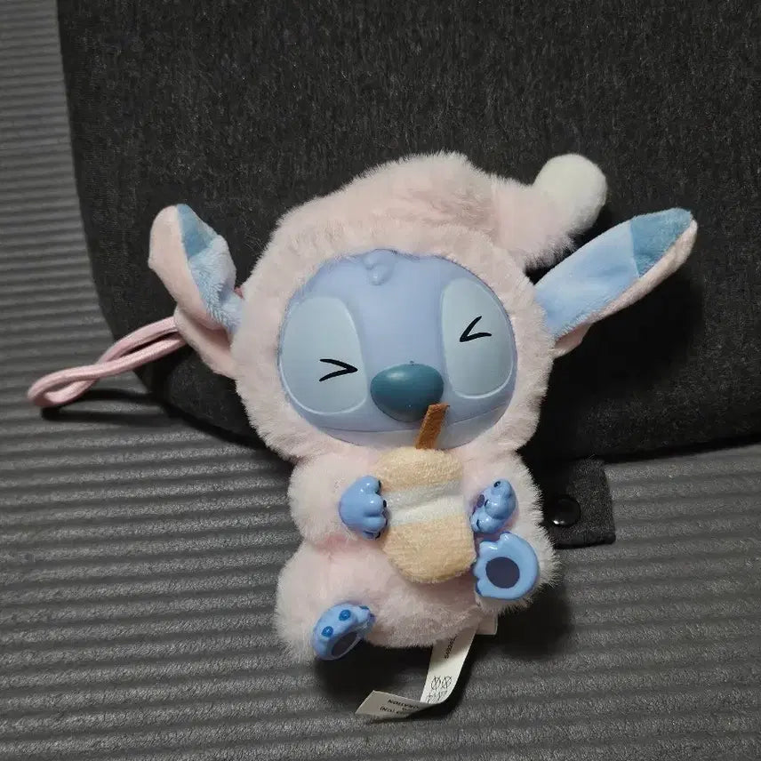 [BUNJANG] Disney Stitch Plush Keychain (Pink Pajama Version) / 디즈니 스티치 인형 키링 핑크 잠옷버전