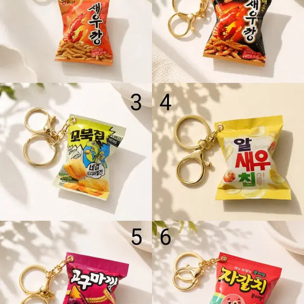[BUNJANG] K-Food Snack Miniature Keychain (Buy 5 Get 1 Free) / 5+1과자미니어처키링