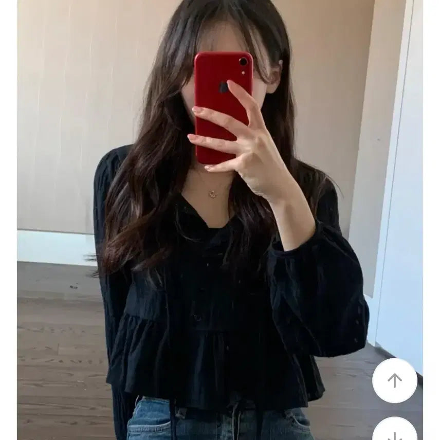 [BUNJANG] Avery Crop Blouse / 새상품)에이블리 크롭 블라우스