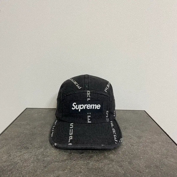 [BUNJANG] Supreme Box Logo Camp Cap Hat Denim Black / (OS) 슈프림 박스로고 캠프캡 모자 데님 블랙