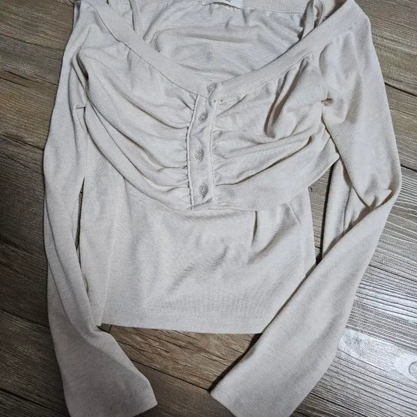 [BUNJANG] Women's Long-Sleeve Off-Shoulder T-Shirt Set / 여성 긴팔 오프숄더 티셔츠 세트 팝니다