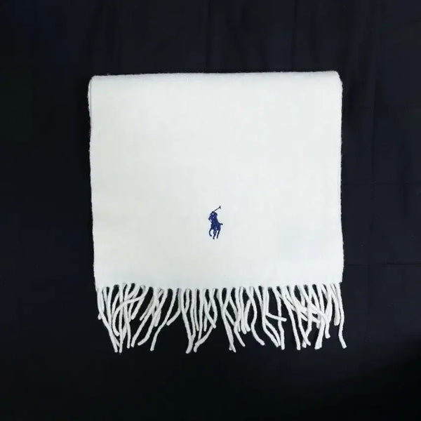 [BUNJANG] Polo Ralph Lauren Lambswool Scarf - Ivory / 폴로 랄프로렌 램스울 머플러