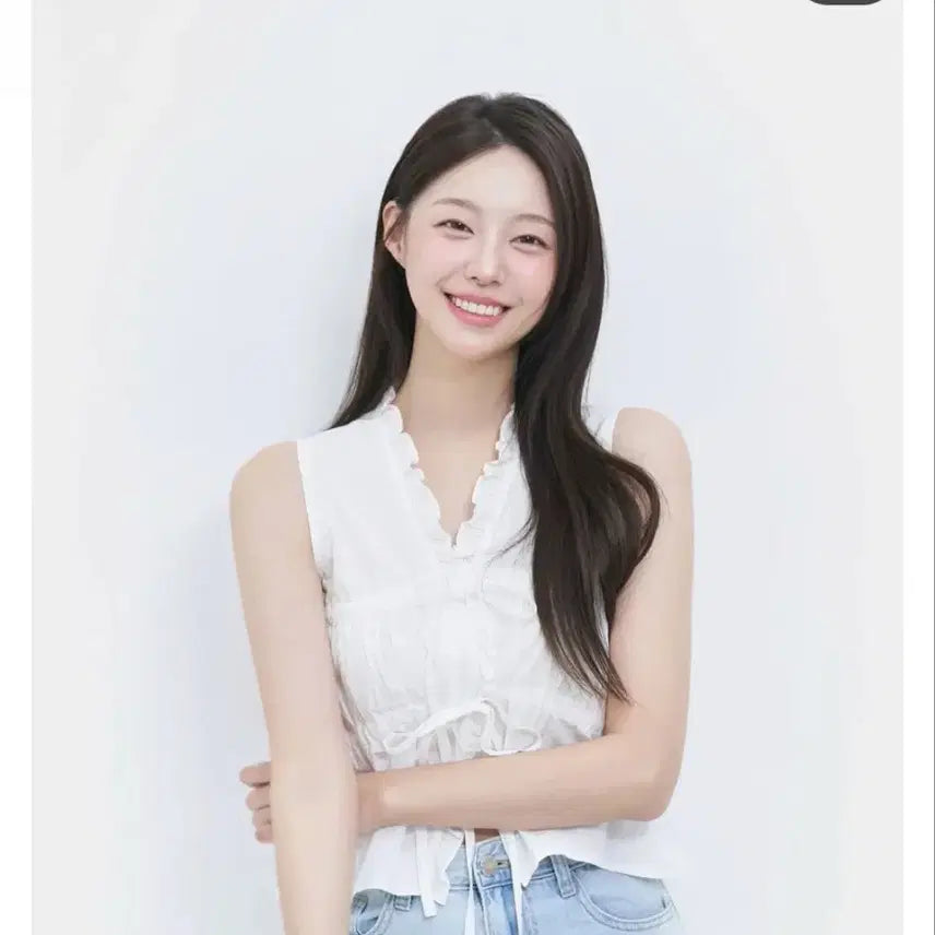 [BUNJANG] Buckaroo Cotton Frill Sleeveless Blouse White XS / 화이트 슬리브리스 xs 새상품 버커루 (솔로지옥 정유진 착용)