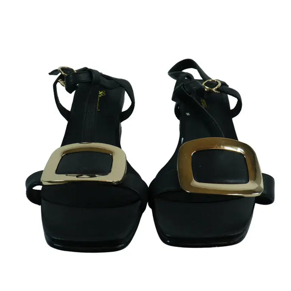 [BUNJANG] Ellsaverni Black Leather Sandals (Size 250) / ellsaverni 블랙 가죽 샌들 (250)