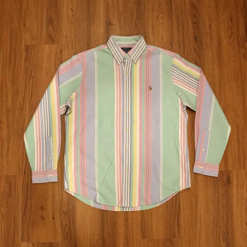 [BUNJANG] Polo Ralph Lauren Classic Fit Pastel Multi Stripe Oxford Shirt (L) / 폴로 멀티 스트라이프 옥스퍼드셔츠 새상품 판매