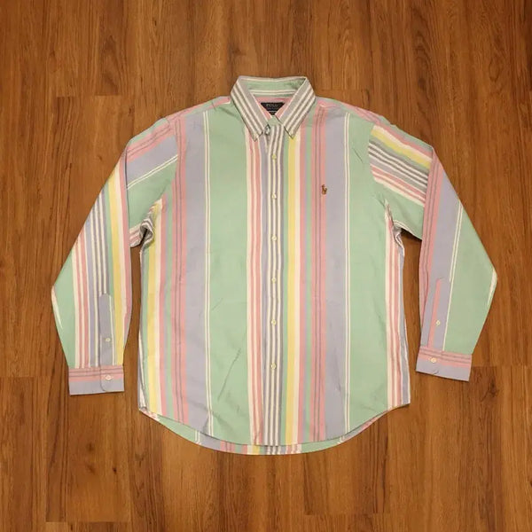 [BUNJANG] Polo Ralph Lauren Classic Fit Pastel Multi Stripe Oxford Shirt (L) / 폴로 멀티 스트라이프 옥스퍼드셔츠 새상품 판매