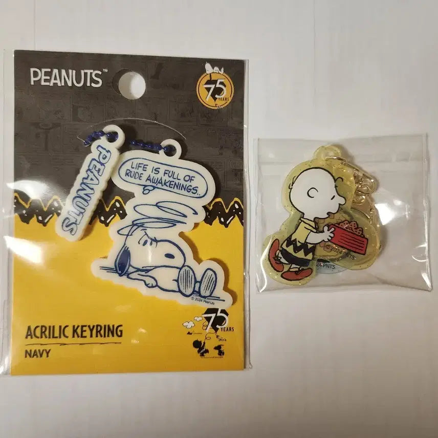 [BUNJANG] Peanuts Snoopy & Charlie Brown Acrylic Keyring Bundle Set / (일괄)피너츠 스누피 찰리브라운 아크릴 키링 2개