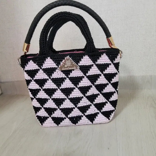 [BUNJANG] Prada Style Patterned Tote Bag / 프라다식(주문제작)고급삼각 패턴백