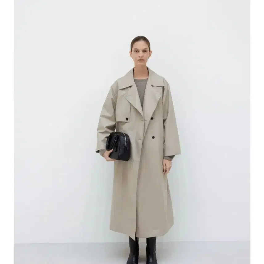 [BUNJANG] Necessary Coated Maxi Trench Coat / 네세서리 Coated Maxi Trench Coat