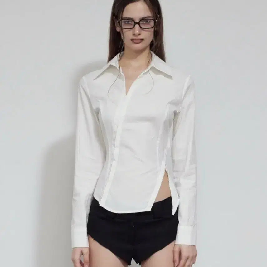 [BUNJANG] Bohemian Seoul DIAGONAL Slim Fit Shirt / 보헤미안서울 DIAGONAL slim fit shirt 다이애그널 셔츠