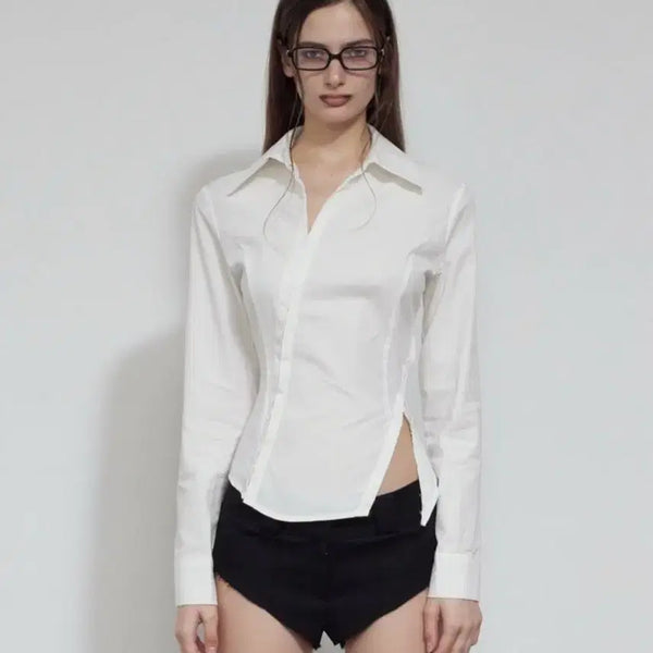 [BUNJANG] Bohemian Seoul DIAGONAL Slim Fit Shirt / 보헤미안서울 DIAGONAL slim fit shirt 다이애그널 셔츠