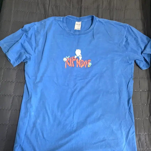 [BUNJANG] RIPNDIP Blue Short Sleeve T-Shirt / 립앤딥 RIPNDIP 블루 반팔 티셔츠