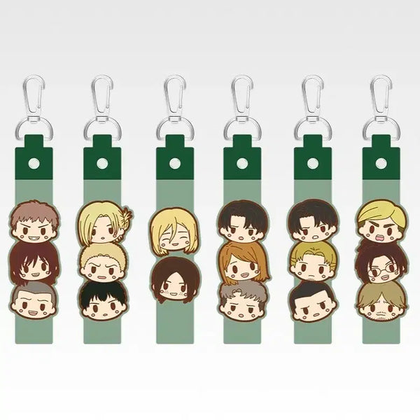 [BUNJANG] Attack on Titan Ichiban Kuji "Pokotto" Charm Strap Keychain Goods Set (6 Types) / 진격의거인 제일복권 I상 포콧토 참 스트랩 키링 굿즈 6종 세트