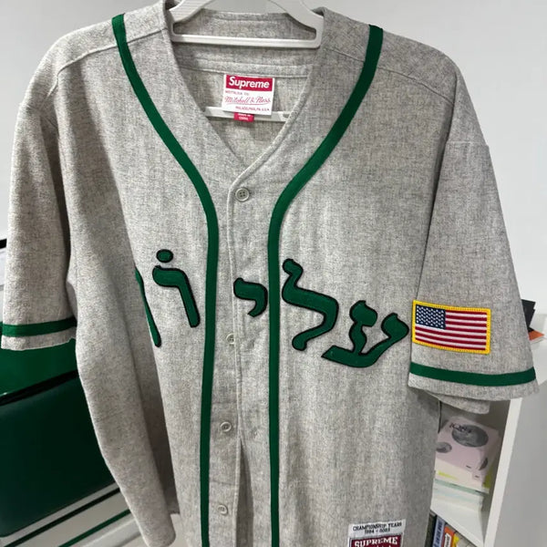 [BUNJANG] Supreme Mitchell & Ness Baseball Jersey L / 슈프림 미첼앤네스 야구 저지 L