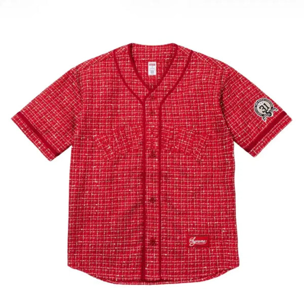 [BUNJANG] Supreme Bouclle Baseball Jersey Red / L/정품/새상품) 슈프림 부클레 베이스볼 저지 레드