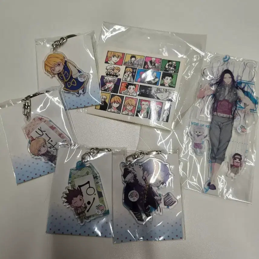 [BUNJANG] Hunter x Hunter Keychain Set - Killua, Gon, Kurapika, Chrollo, Illumi / 헌터헌터 비공굿즈 키링 키르아 크라피카 곤 클로로 이르미 일괄판매