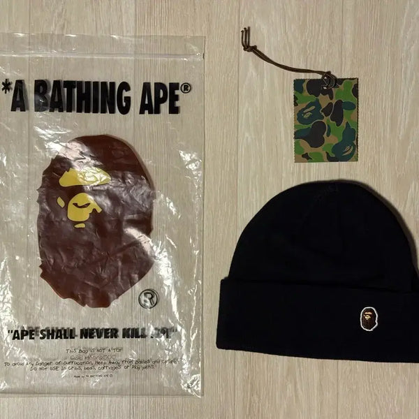 [BUNJANG] BAPE One Point Logo Beanie Black / 베이프 원포인트 로고 비니 블랙