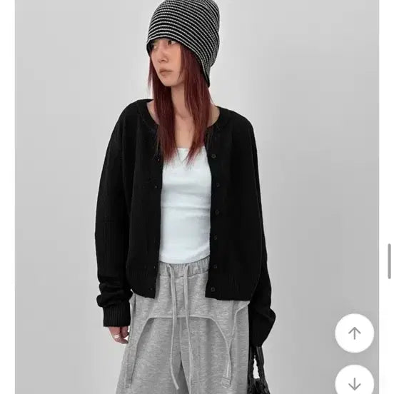 [BUNJANG] Black Up Generald Round Wool Knit Cardigan / 블랙업 제널드 라운드 울 니트 가디건