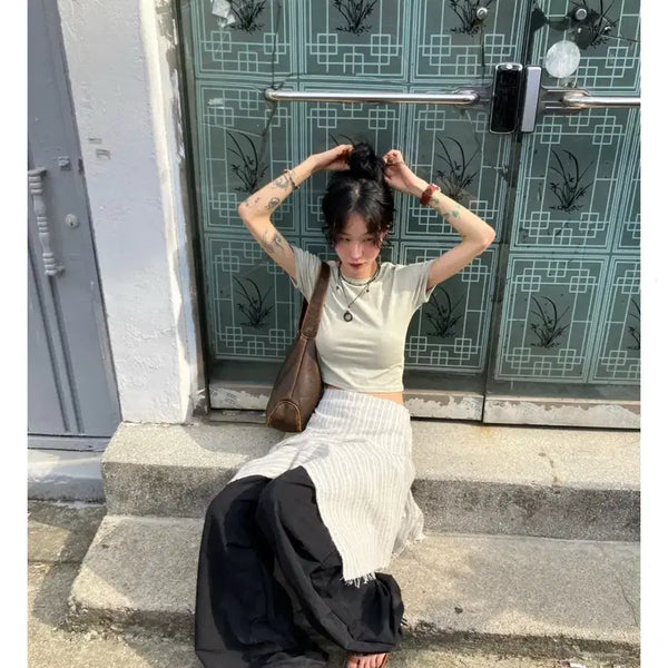 [BUNJANG] Morae House Asymmetric Skirt Ivory / 모래하우스 언발란스 스커트