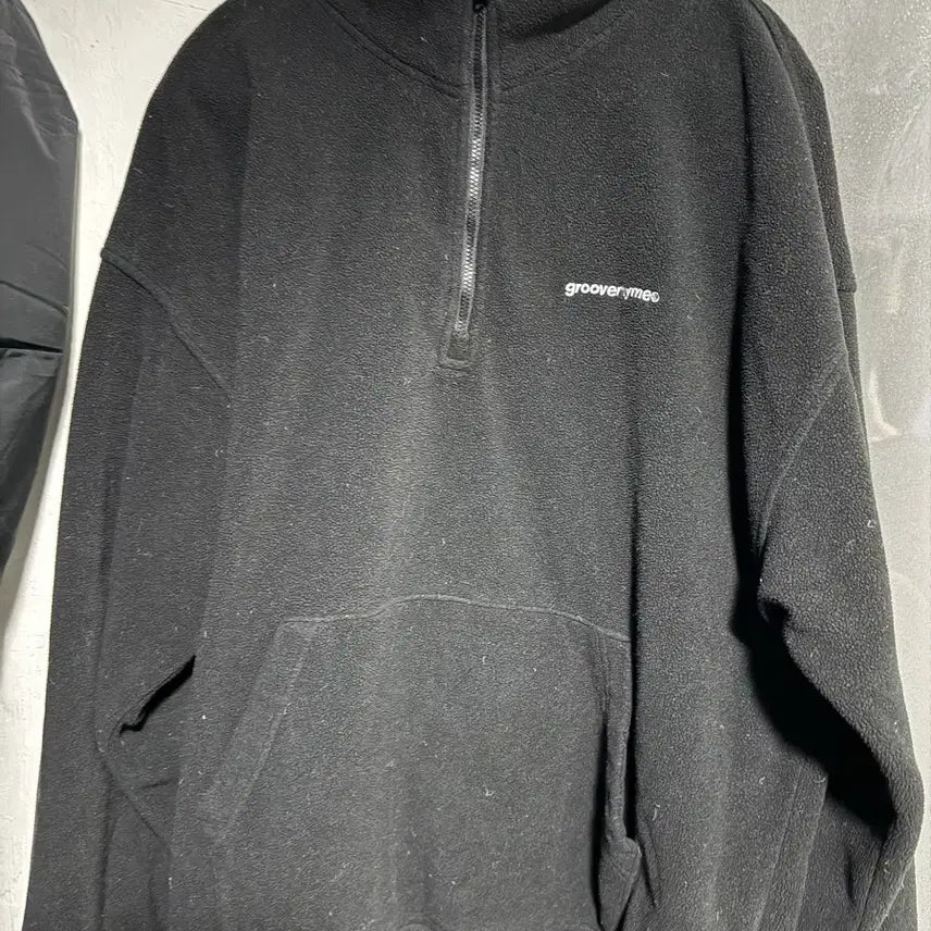 [BUNJANG] Grooveryhyme Fleece Half-Zip Black XL / grooveryhyme 후리스 반집업 블랙 xl