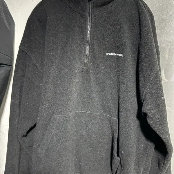 [BUNJANG] Grooveryhyme Fleece Half-Zip Black XL / grooveryhyme 후리스 반집업 블랙 xl