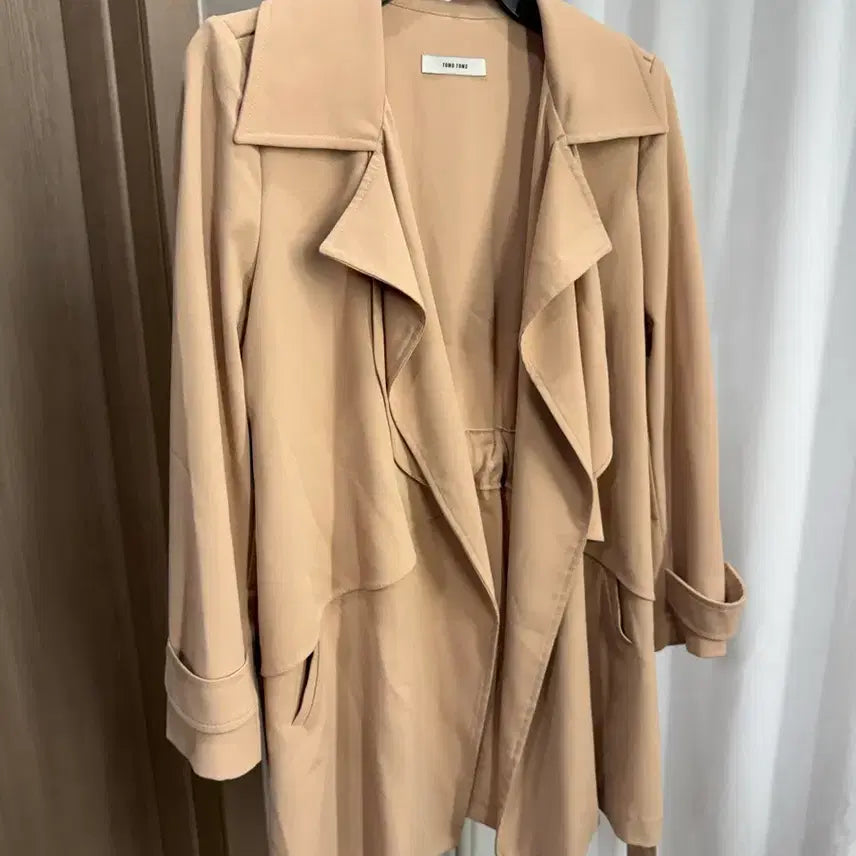 [BUNJANG] Beige Short Trench Coat Jacket / 베이지 트렌치 코트 숏 자켓