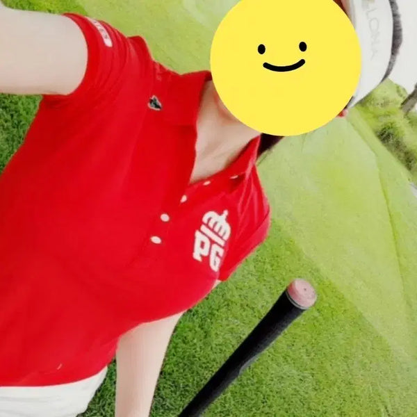 [BUNJANG] PEARLY GATES Women's Golf T-Shirt Red Size 2 / PEARLY GATES 파리게이츠 여성 골프웨어 티셔츠