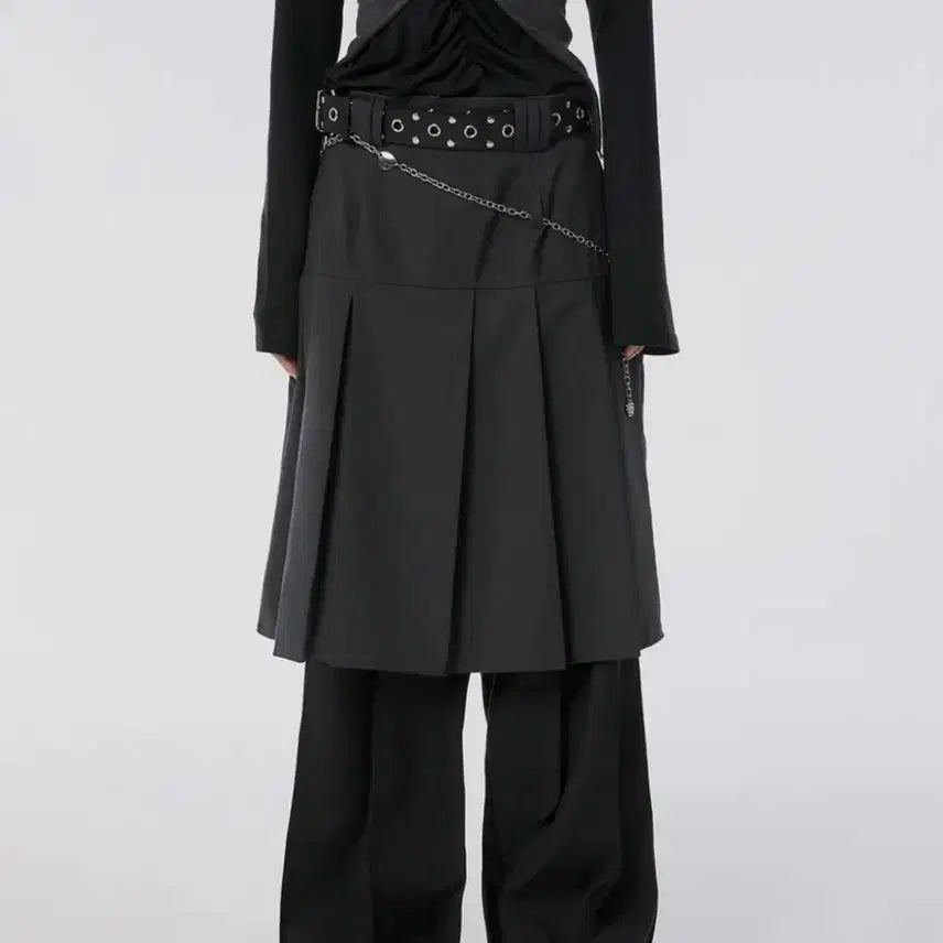[BUNJANG] Flareup Pleats Midi Skirt Charcoal / 플레어업 플리츠 미디스커트 Pleats Midi Skirt 차콜