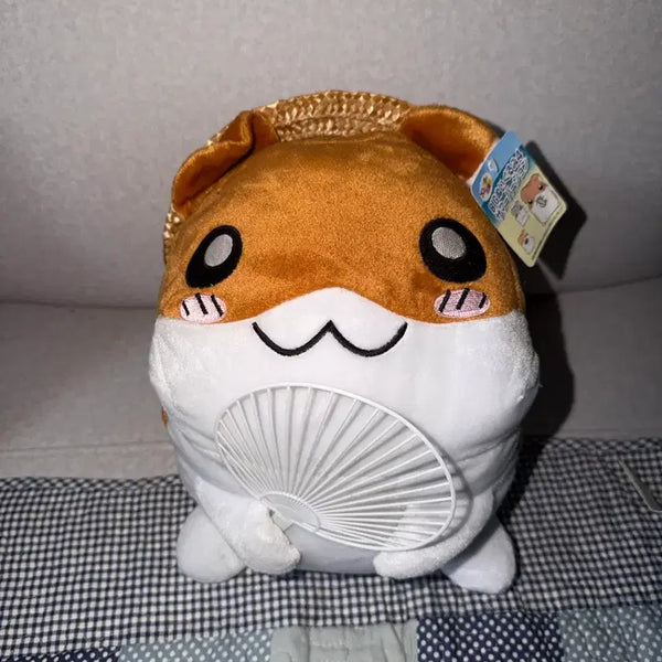 [BUNJANG] Classic Hamster Club Plush Summer Hat Doll / 일본 고전 햄스터클럽 인형 부채 여름 모자