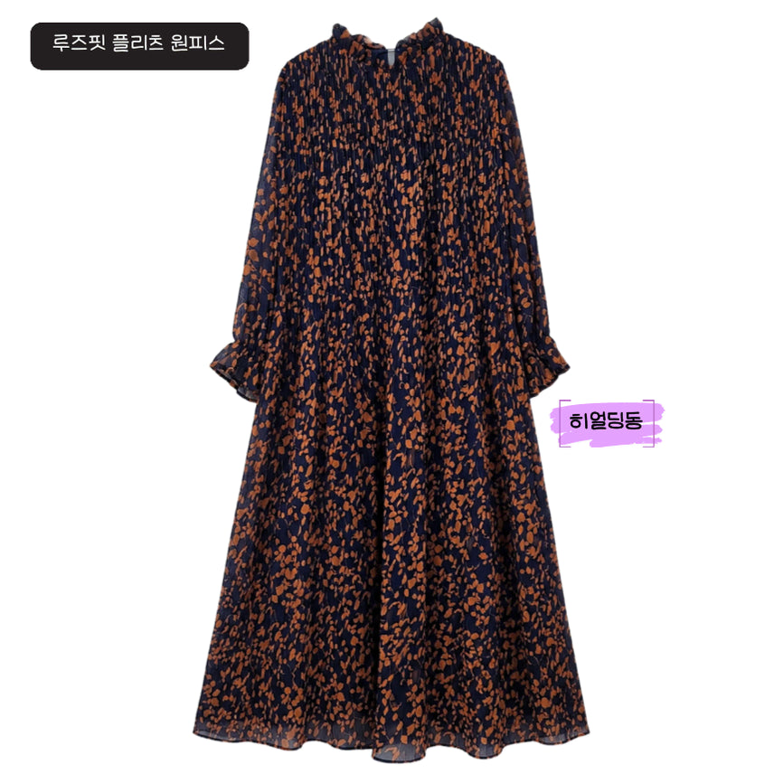 [BUNJANG] Chiffon Pleated Long Dress (M-L) / 딩동 :) 여름세일/M~L/플리츠 체형커버 쉬폰 롱원피스_79