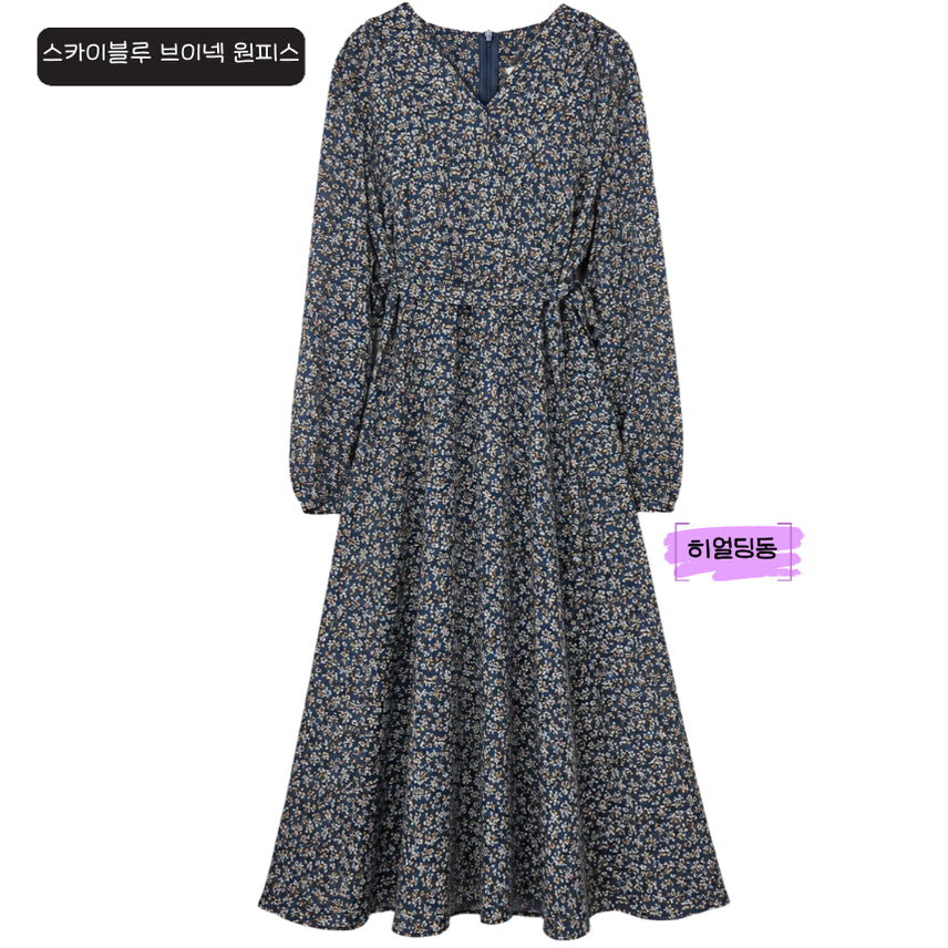 [BUNJANG] Herdingdong Sky Blue V-Neck Long Dress / 딩동 :) L/스카이블루 브이넥 롱원피스_82
