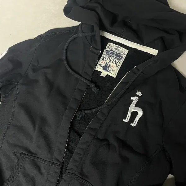 [BUNJANG] Vintage Hazzys Black Hooded Zip-Up Jacket / 빈티지 헤지스 블랙 후드집업