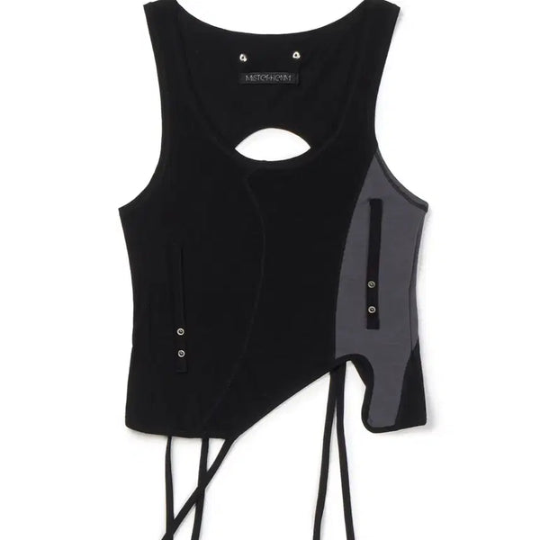 [BUNJANG] MYSTHEMPHEN VOL. 2.5 Pierced Sleeveless Top / mystephenm VOL. 2.5 Pierced Sleeveless