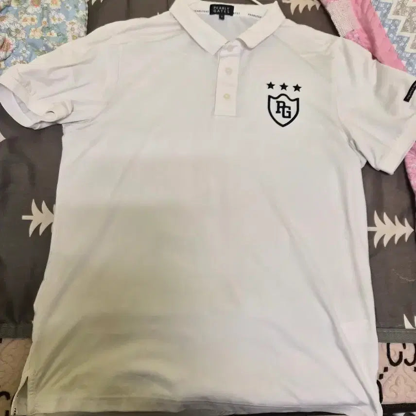 [BUNJANG] PEARLY GATES White Short Sleeve Polo T-Shirt / 페리게이츠 화이트 반팔 폴로티셔츠110