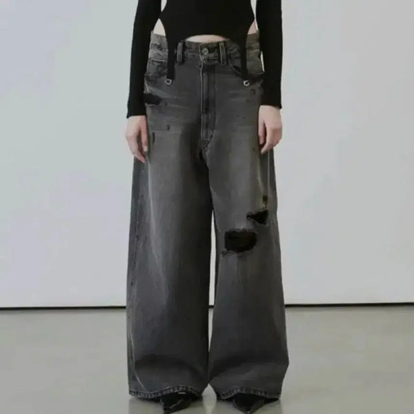 [BUNJANG] LCDC Distressed Wide Pants / LCDC 데미지 와이드 팬츠