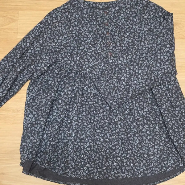 [BUNJANG] Vintage Mori Girl Floral Blouse - Brown / 일본 빈티지 모리걸 상의 봄가을겨울 잔꽃 브라운