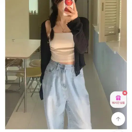 [BUNJANG] Frenchofthe Drawer Shirring Crop Tank Top (Crop/Black) / 프렌치오브 셔링 크롭 나시(크림,블랙)