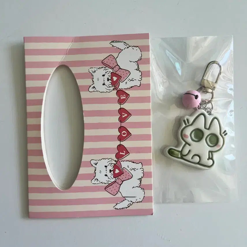 [BUNJANG] Ceramic Cat Bell Charm Keychain / 고양이 방울 도자기 키링