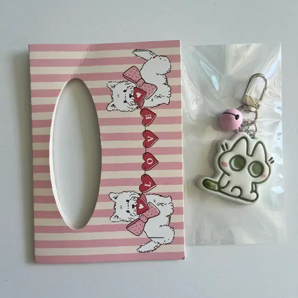 [BUNJANG] Ceramic Cat Bell Charm Keychain / 고양이 방울 도자기 키링