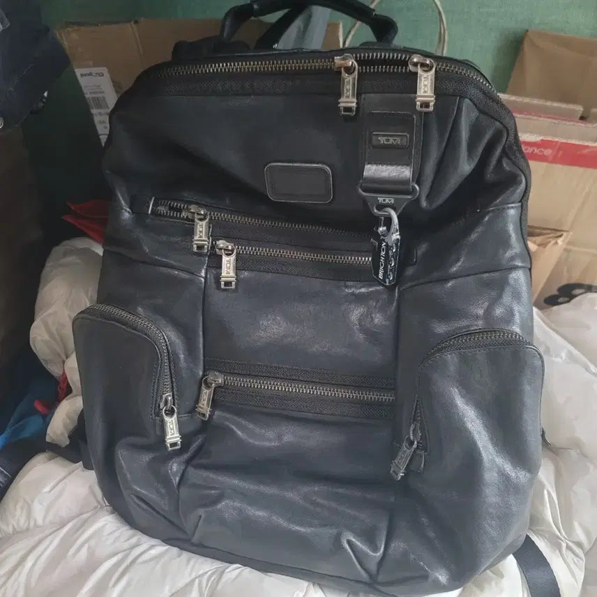 [BUNJANG] TUMI Alpha Bravo Leather Backpack Black / TUMI 투미 알파브라보 가죽 백팩 블랙