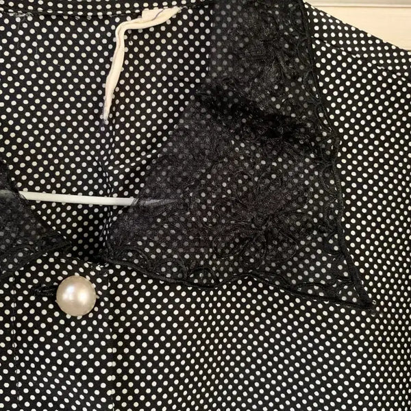 [BUNJANG] Vintage Dot Lace Blouse / 빈티지 도트 레이스 블라우스