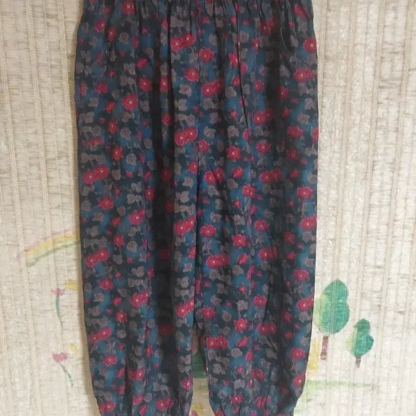 [BUNJANG] New In-gyeon Floral Pattern Banding Pants / 새제품)인견 꽃무늬 밴딩바지