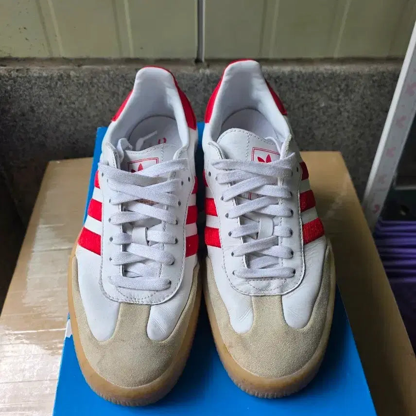 [BUNJANG] Adidas Sambae White Red 265 / 아디다스 SAMBAE 삼배 삼바 화이트 레드 265