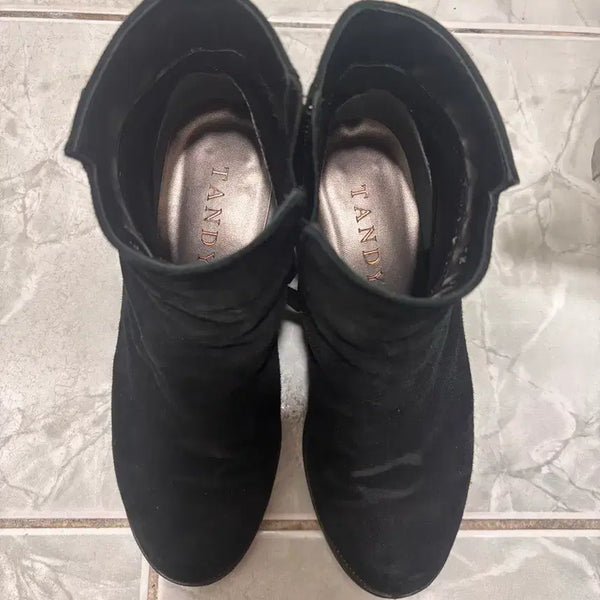 [BUNJANG] Tandy Suede Ankle Boots Black / 탠디 스웨이드 앵클 부츠 블랙