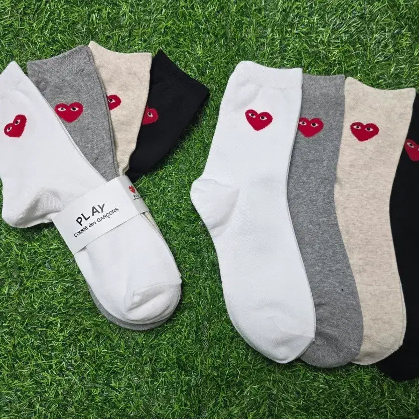 [BUNJANG] Comme des Garçons Play Heart Logo Sock Set / 꼼데가르송 플레이 하트 로고 양말 세트